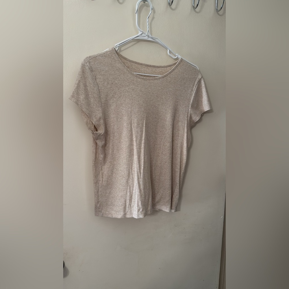 American Eagle ribbed beige top